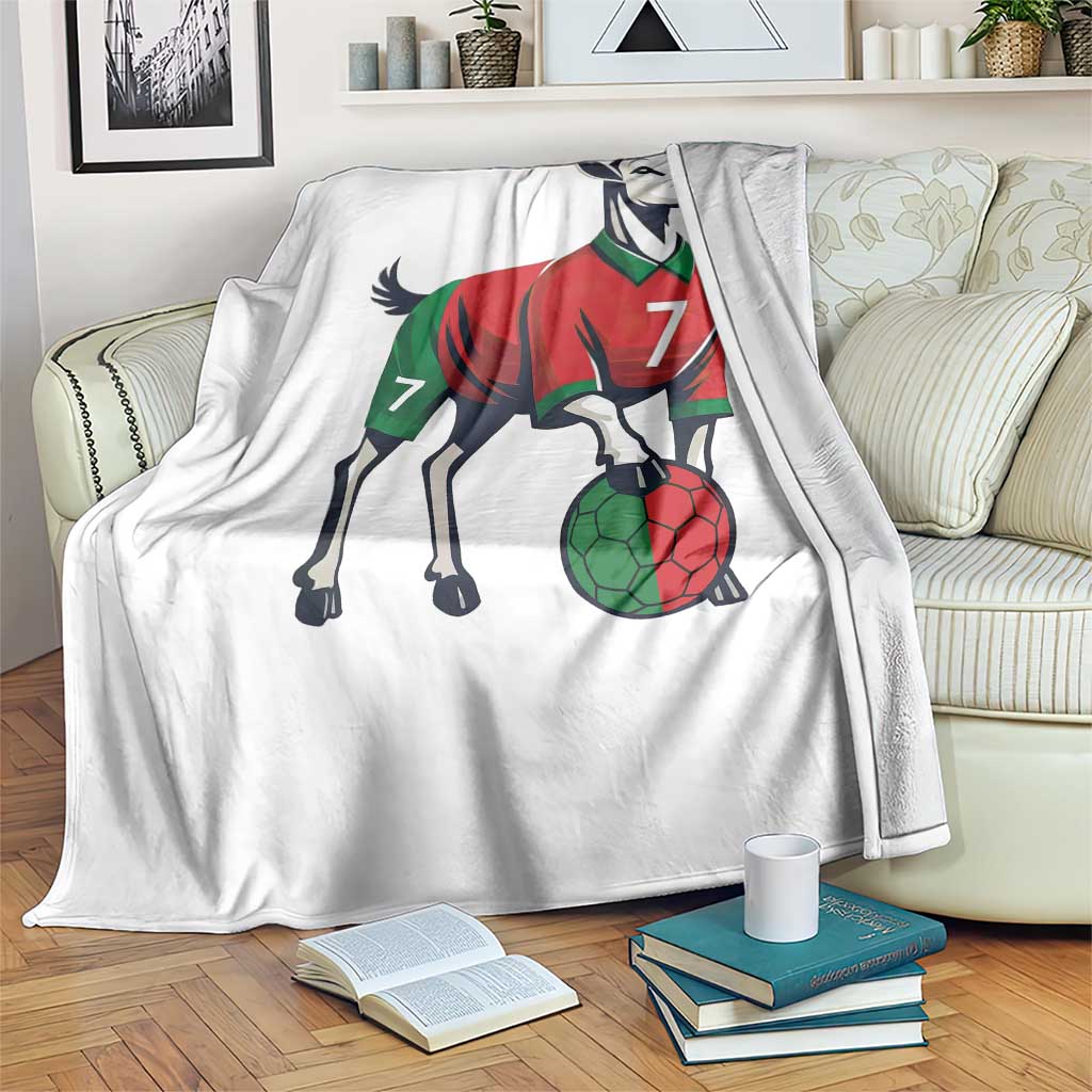 Number Seven Soccer GOAT Siuuuu Celebration Throw Blanket TS12 Print Your Wear