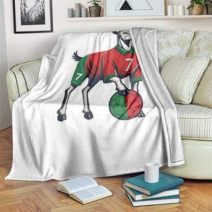 Number Seven Soccer GOAT Siuuuu Celebration Throw Blanket TS12 Print Your Wear