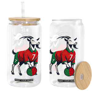 Number Seven Soccer GOAT Siuuuu Celebration Glass Can TS12 Print Your Wear