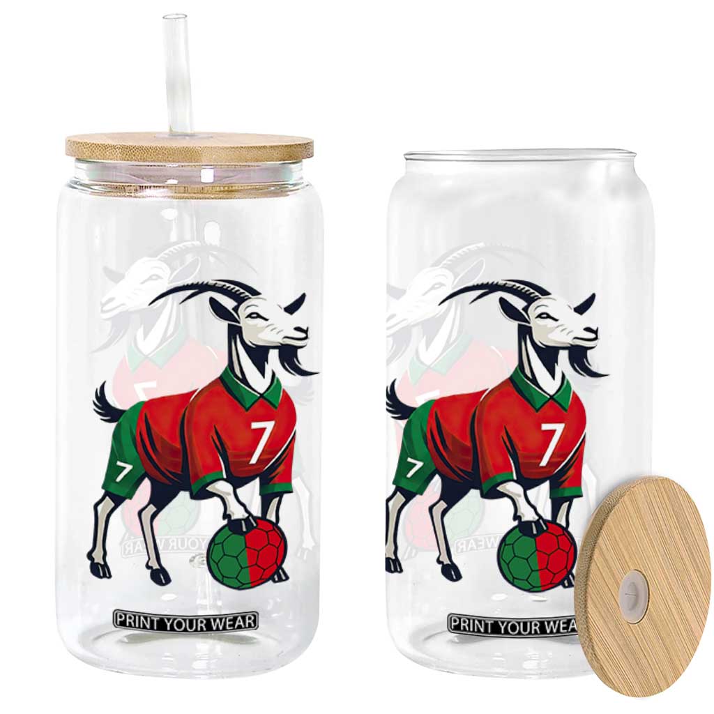 Number Seven Soccer GOAT Siuuuu Celebration Glass Can TS12 Print Your Wear