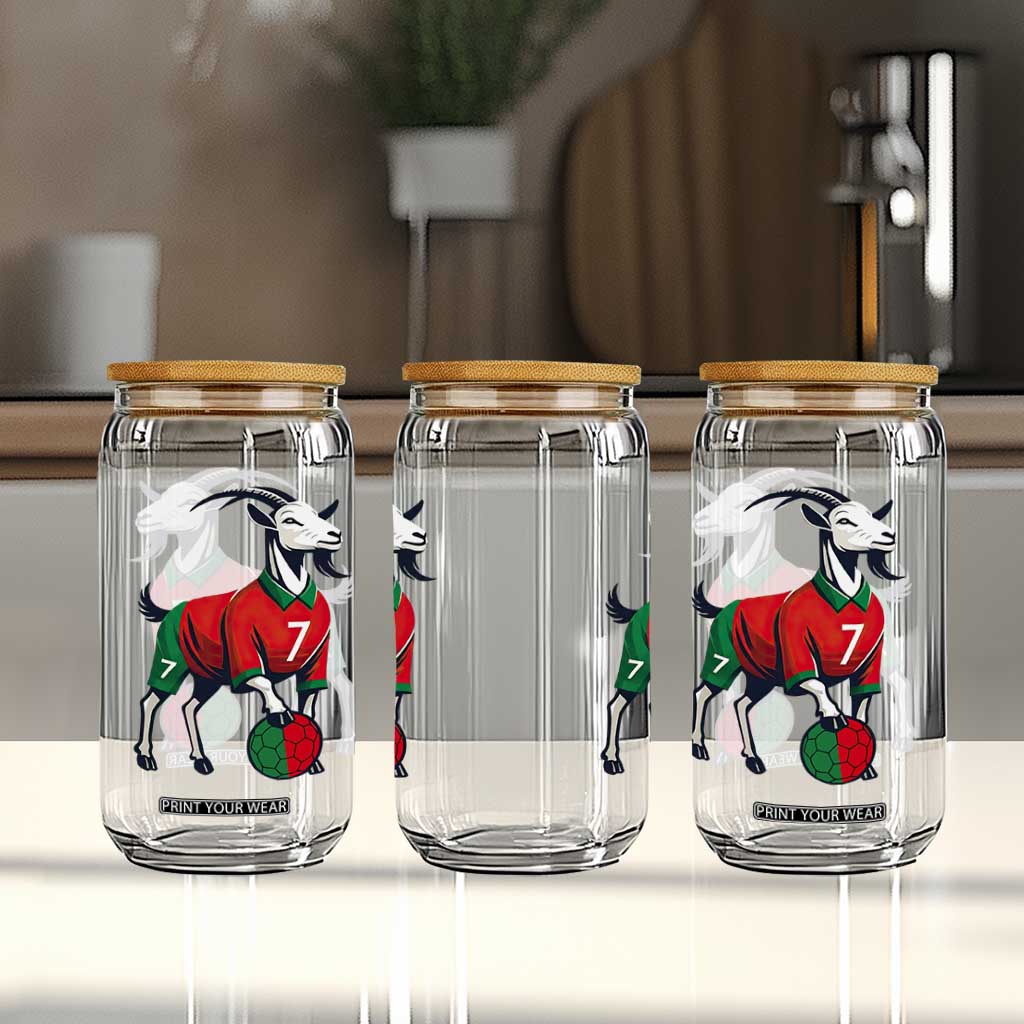 Number Seven Soccer GOAT Siuuuu Celebration Glass Can TS12 Print Your Wear