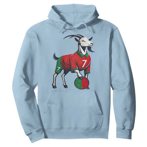 Number Seven Soccer GOAT Siuuuu Celebration Hoodie TS12 Light Blue Print Your Wear