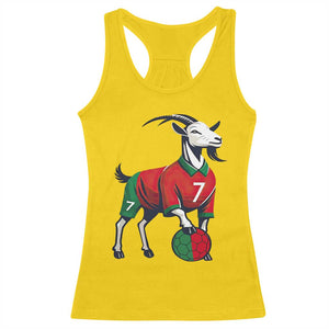 Number Seven Soccer GOAT Siuuuu Celebration Racerback Tank Top TS12 Daisy Print Your Wear