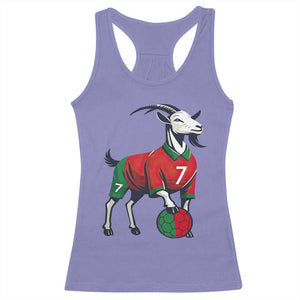 Number Seven Soccer GOAT Siuuuu Celebration Racerback Tank Top TS12 Violet Print Your Wear