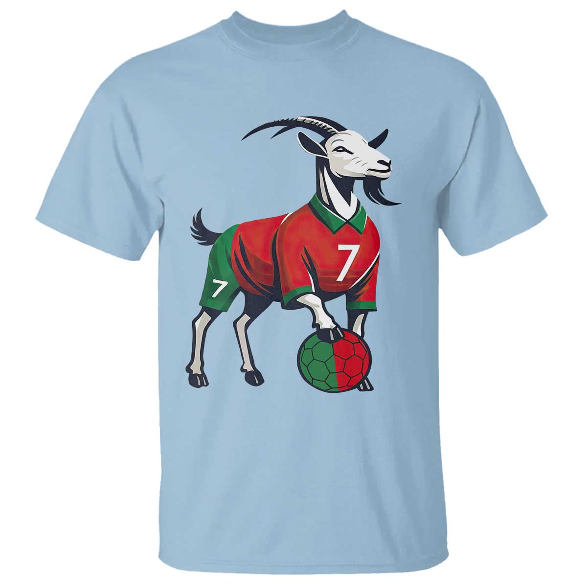 Number Seven Soccer GOAT Siuuuu Celebration T Shirt TS12 Light Blue Print Your Wear