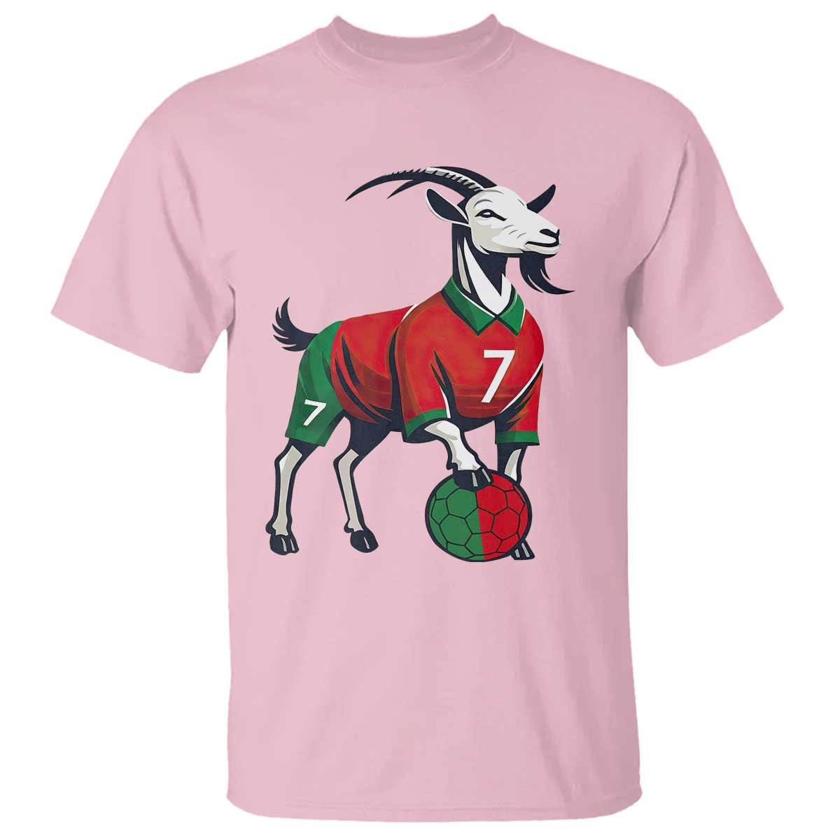Number Seven Soccer GOAT Siuuuu Celebration T Shirt TS12 Light Pink Print Your Wear
