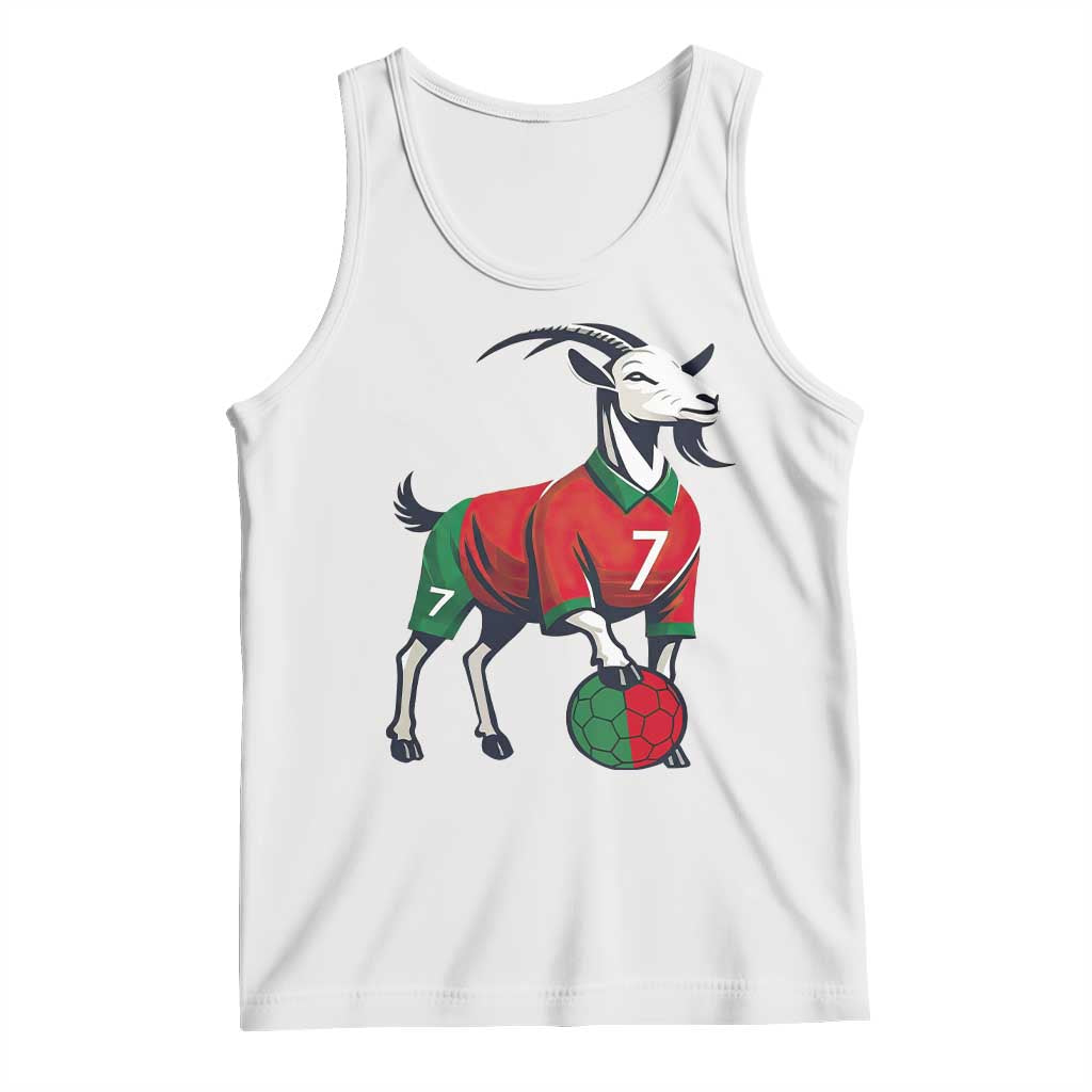 Number Seven Soccer GOAT Siuuuu Celebration Tank Top TS12 White Print Your Wear