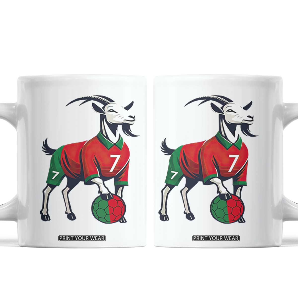Number Seven Soccer GOAT Siuuuu Celebration Coffee Mug TS12 White Print Your Wear