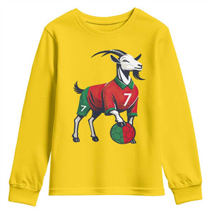 Number Seven Soccer GOAT Siuuuu Celebration Youth Sweatshirt TS12 Daisy Print Your Wear