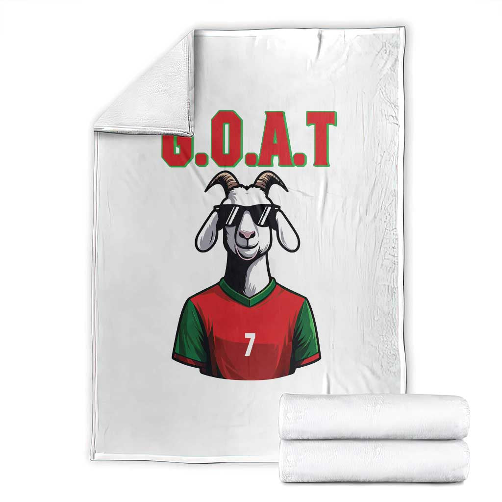 Siuuuu Goat Soccer Celebration Throw Blanket Gift For Fans TS12 White Print Your Wear