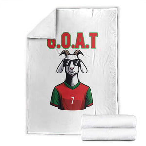 Siuuuu Goat Soccer Celebration Throw Blanket Gift For Fans TS12 White Print Your Wear