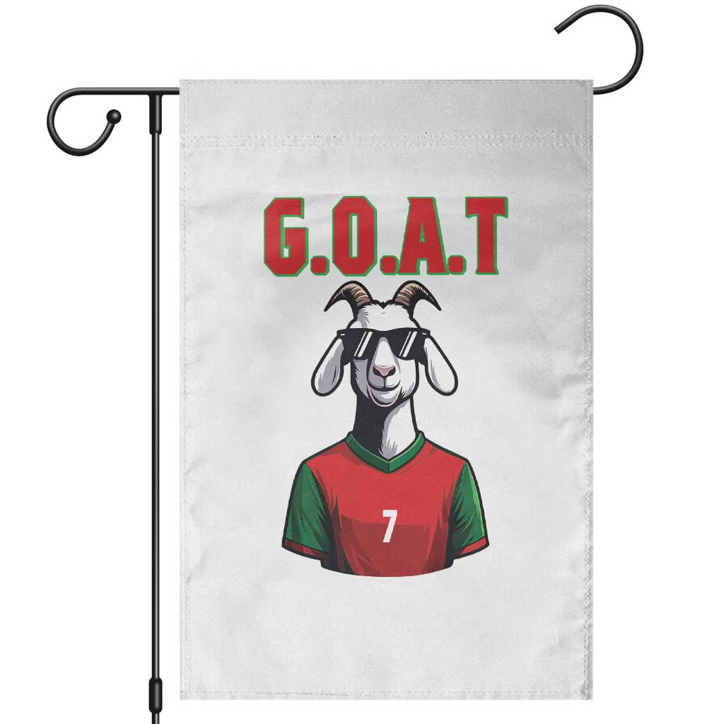 Siuuuu Goat Soccer Celebration Garden Flag Gift For Fans TS12 White Print Your Wear