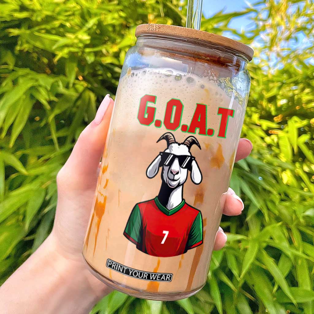Siuuuu Goat Soccer Celebration Glass Can Gift For Fans TS12 White Print Your Wear