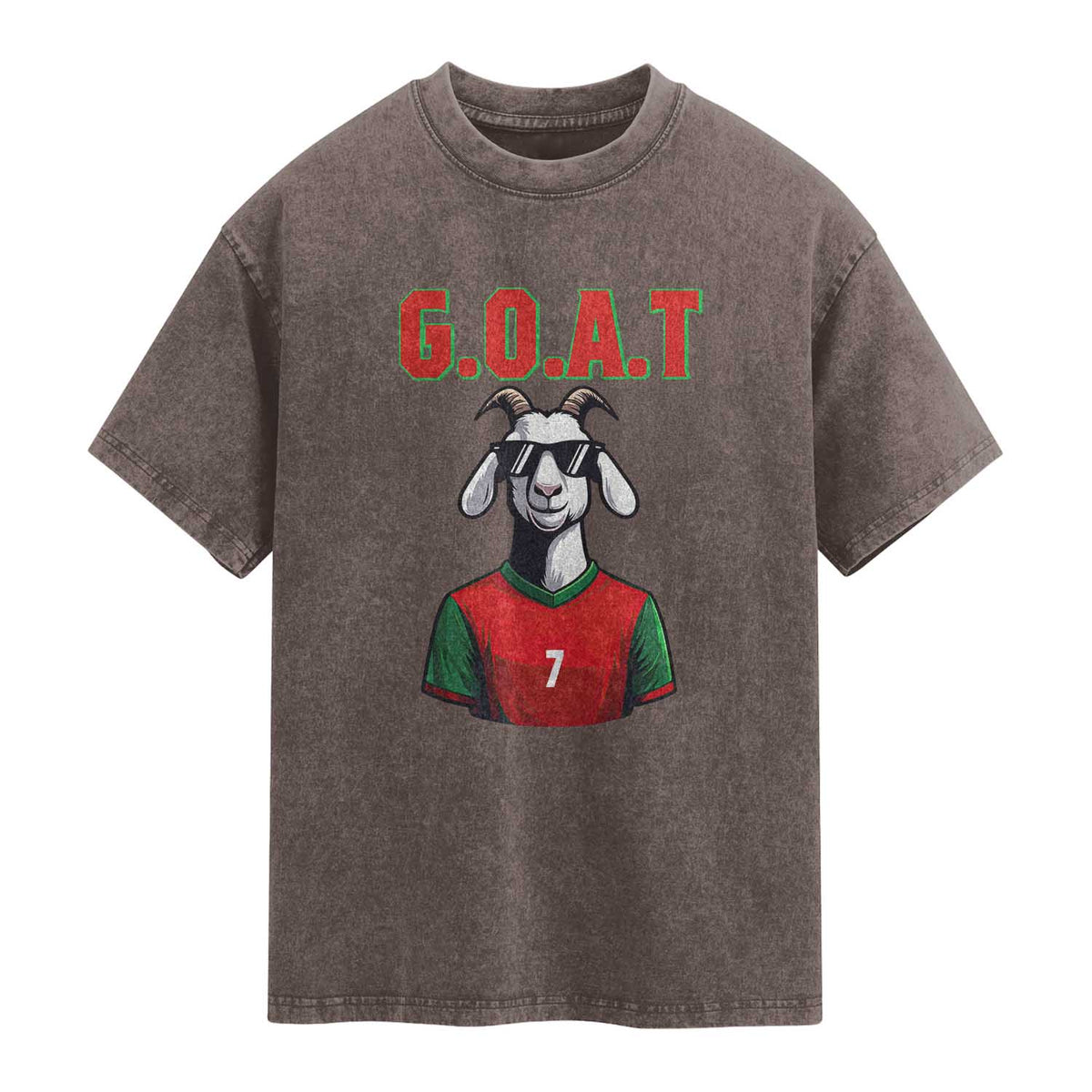 Siuuuu Goat Soccer Celebration Washed Cotton T-Shirt Gift For Fans