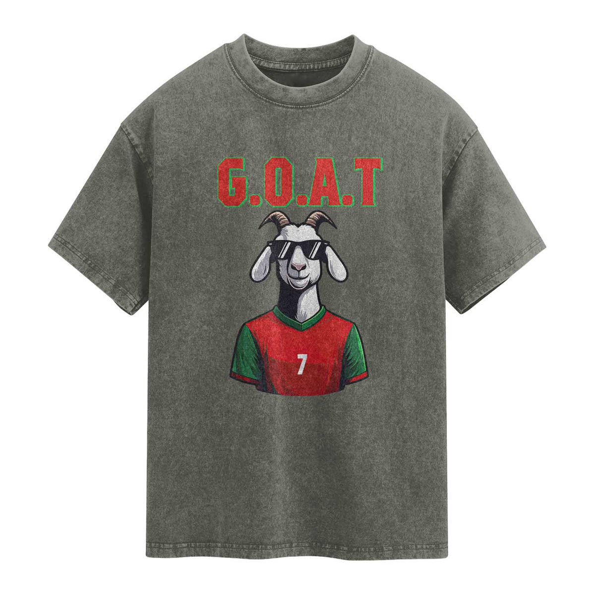 Siuuuu Goat Soccer Celebration Washed Cotton T-Shirt Gift For Fans