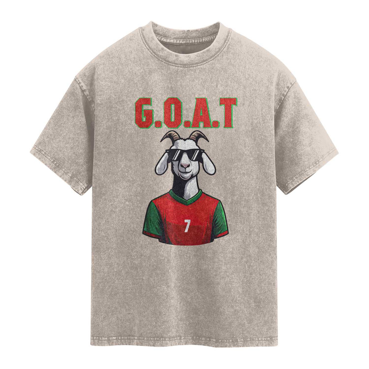 Siuuuu Goat Soccer Celebration Washed Cotton T-Shirt Gift For Fans
