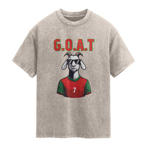 Siuuuu Goat Soccer Celebration Washed Cotton T-Shirt Gift For Fans
