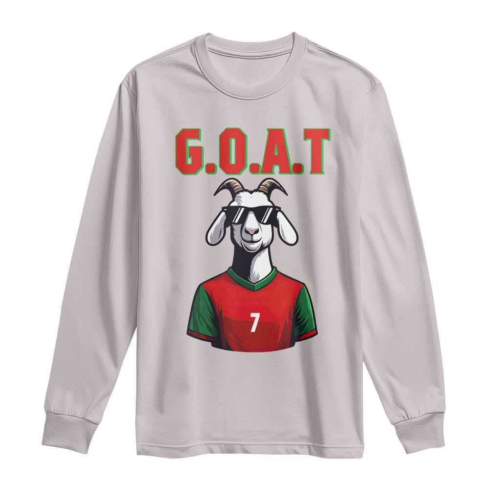 Siuuuu Goat Soccer Celebration Long Sleeve Shirt Gift For Fans TS12 Ice Gray Print Your Wear