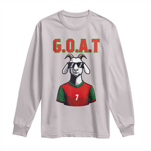 Siuuuu Goat Soccer Celebration Long Sleeve Shirt Gift For Fans TS12 Ice Gray Print Your Wear