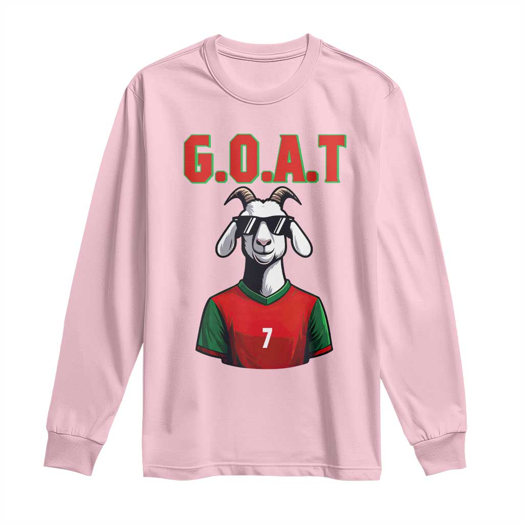 Siuuuu Goat Soccer Celebration Long Sleeve Shirt Gift For Fans TS12 Light Pink Print Your Wear