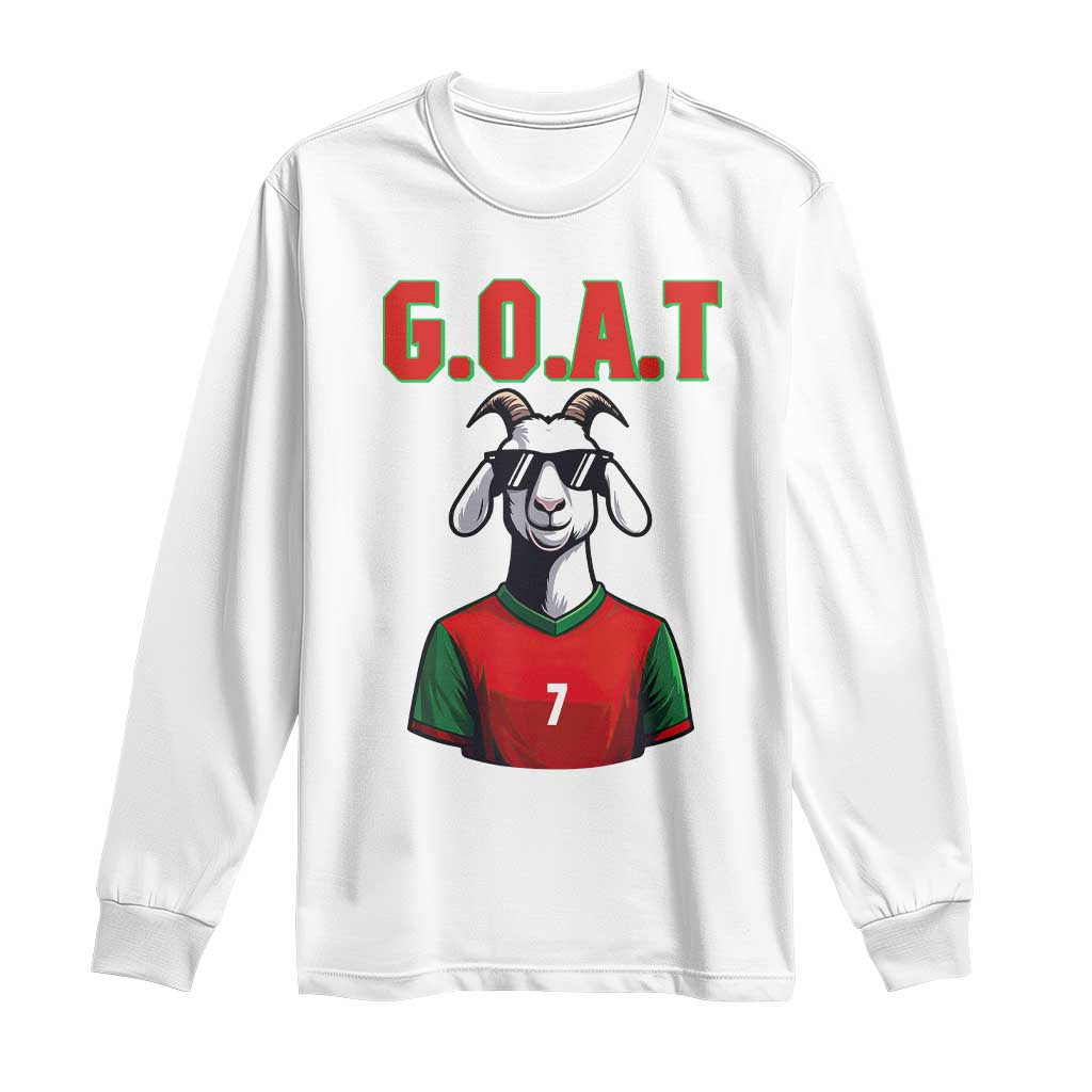 Siuuuu Goat Soccer Celebration Long Sleeve Shirt Gift For Fans TS12 White Print Your Wear