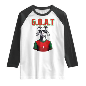 Siuuuu Goat Soccer Celebration Raglan Shirt Gift For Fans TS12 White Black Print Your Wear