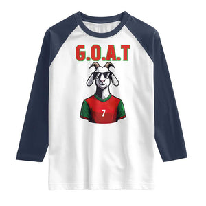 Siuuuu Goat Soccer Celebration Raglan Shirt Gift For Fans TS12 White Navy Print Your Wear