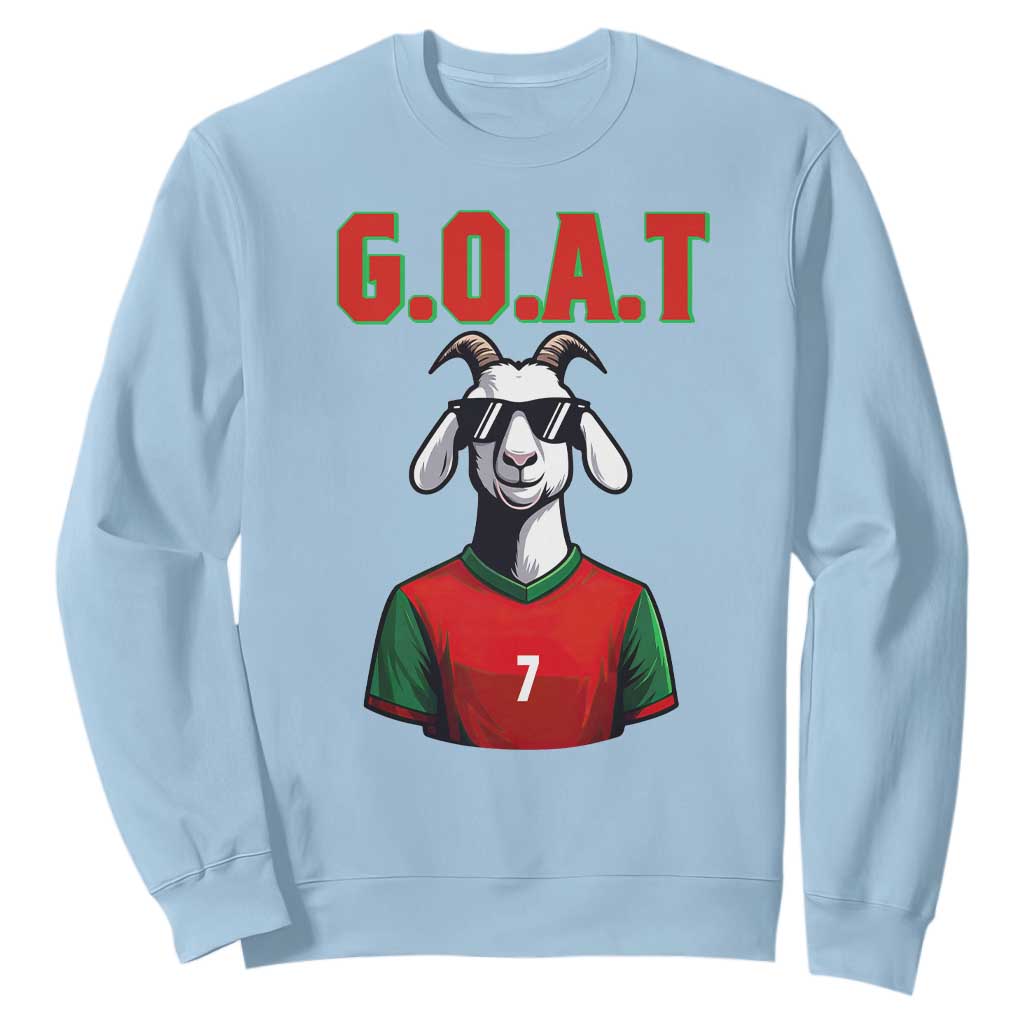 Siuuuu Goat Soccer Celebration Sweatshirt Gift For Fans TS12 Light Blue Print Your Wear