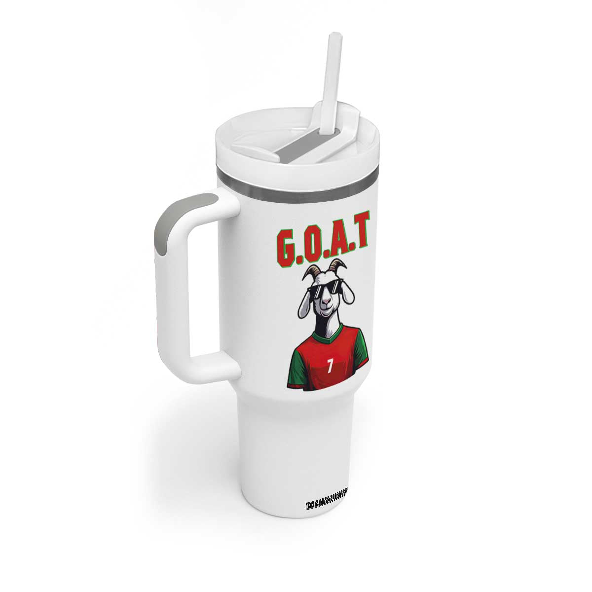 Siuuuu Goat Soccer Celebration Tumbler With Handle Gift For Fans TS12 Print Your Wear