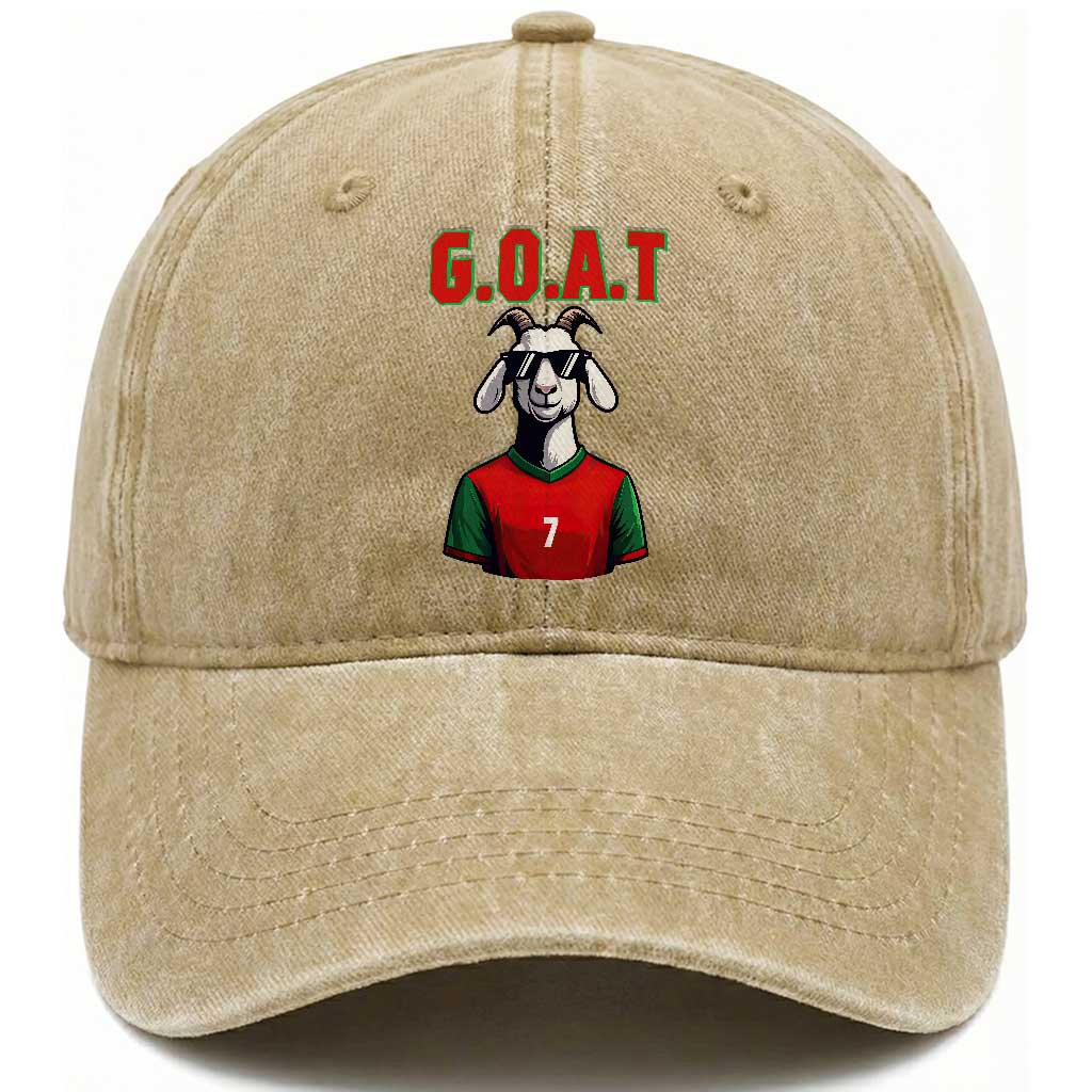 Siuuuu Goat Soccer Celebration Washed Cotton Baseball Cap Gift For Fans TS12 Print Your Wear