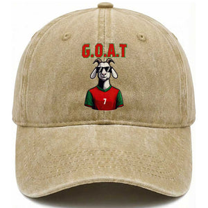 Siuuuu Goat Soccer Celebration Washed Cotton Baseball Cap Gift For Fans TS12 Print Your Wear