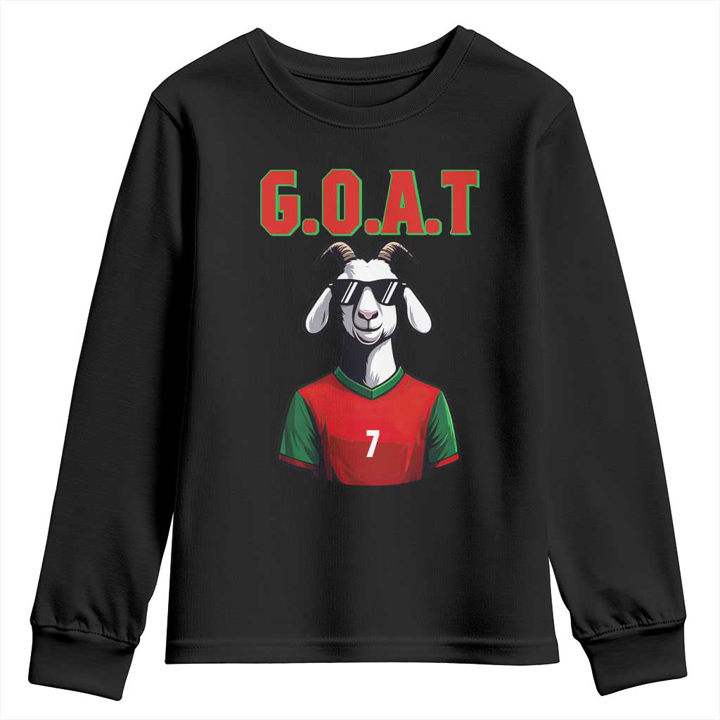 Siuuuu Goat Soccer Celebration Youth Sweatshirt Gift For Fans TS12 Black Print Your Wear