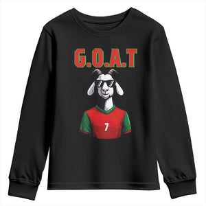 Siuuuu Goat Soccer Celebration Youth Sweatshirt Gift For Fans TS12 Black Print Your Wear
