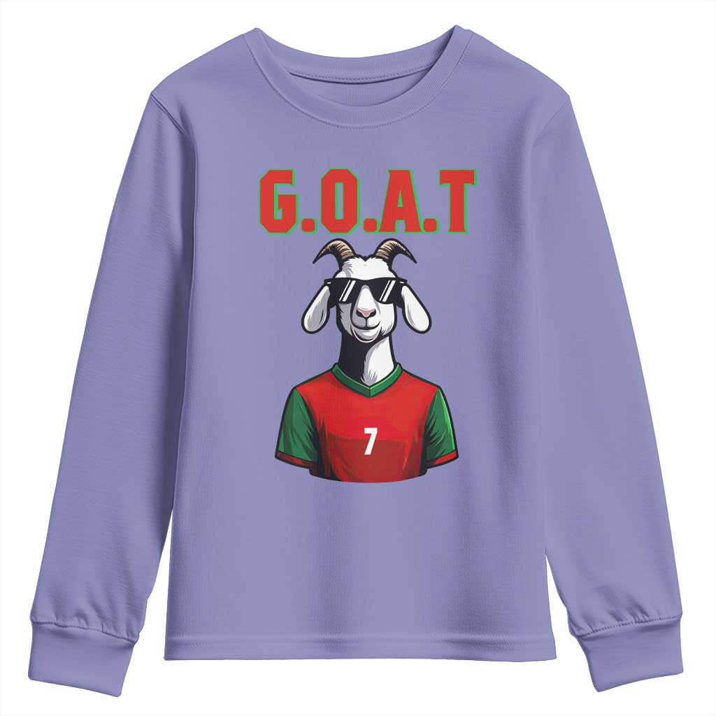 Siuuuu Goat Soccer Celebration Youth Sweatshirt Gift For Fans TS12 Violet Print Your Wear