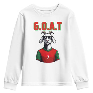 Siuuuu Goat Soccer Celebration Youth Sweatshirt Gift For Fans TS12 White Print Your Wear