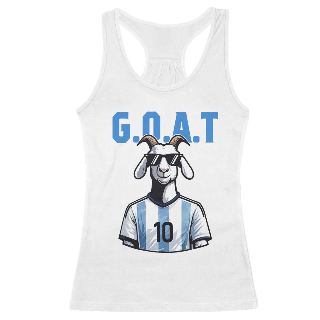 The Goat Of Soccer Number Ten Racerback Tank Top Gift For Fans TS12 White Print Your Wear