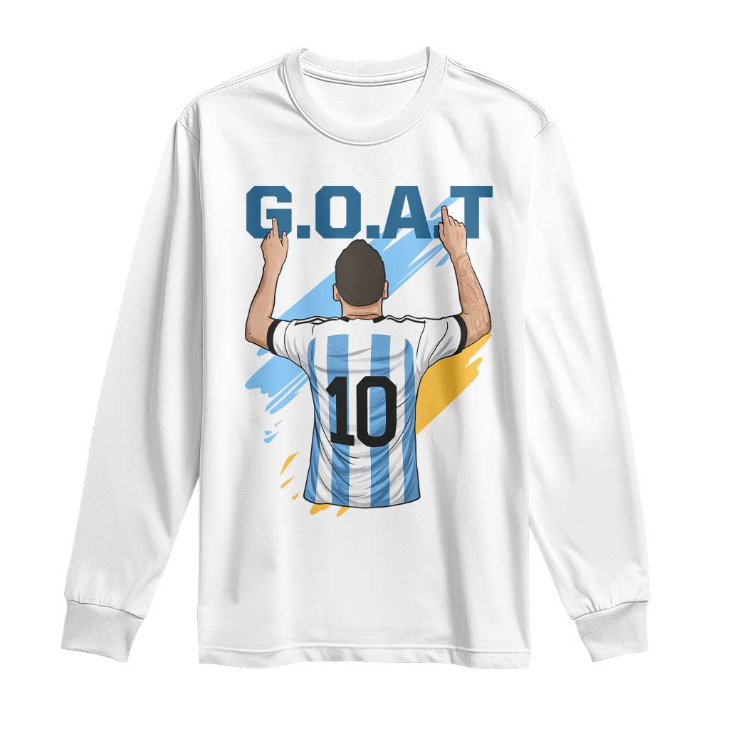 Legendary Number 10 Long Sleeve Shirt Goat Of Soccer Gift For Fans TS12 White Print Your Wear