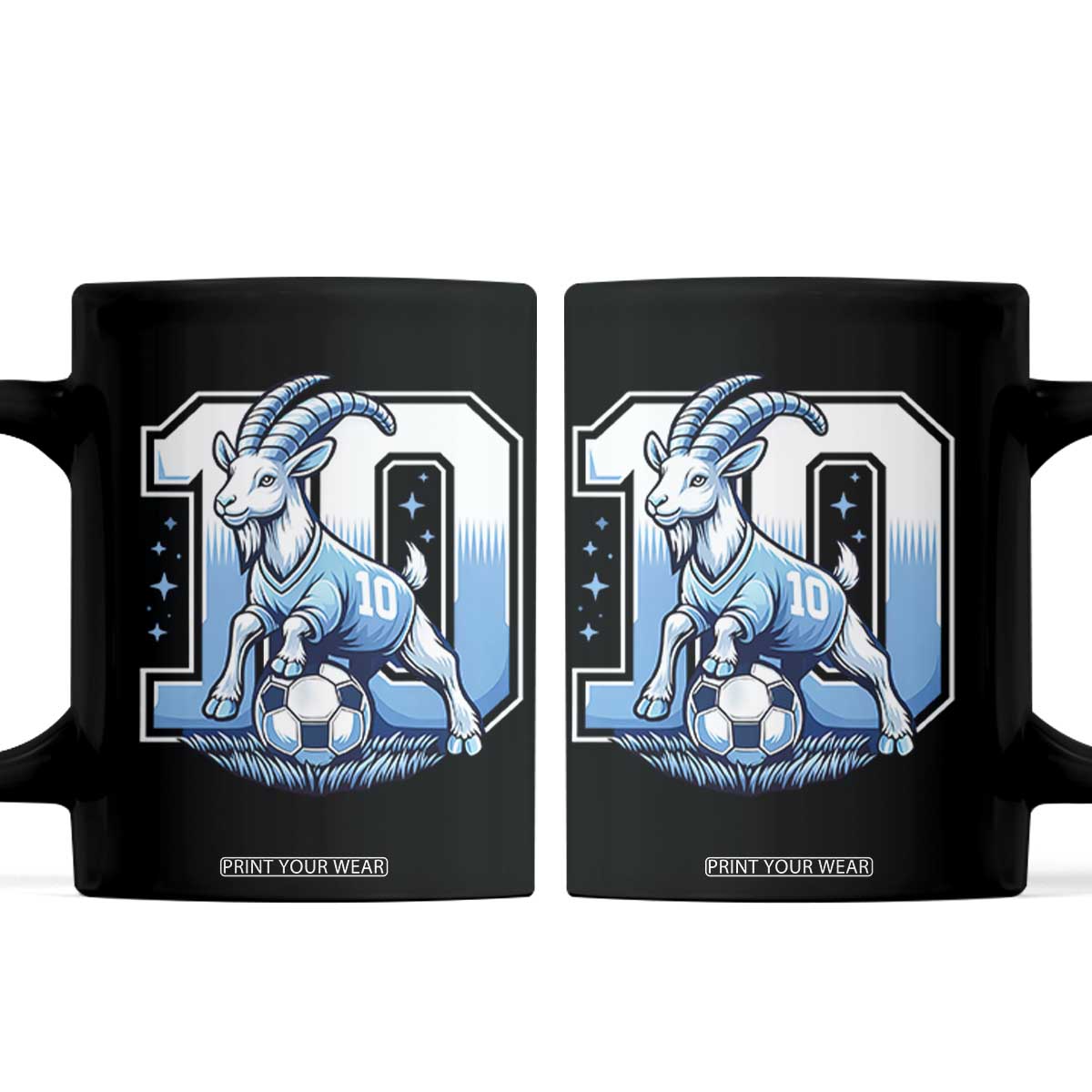 Number Ten The Goat Of Football Fans Coffee Mug Soccer Lover Gift TS12 Black Print Your Wear