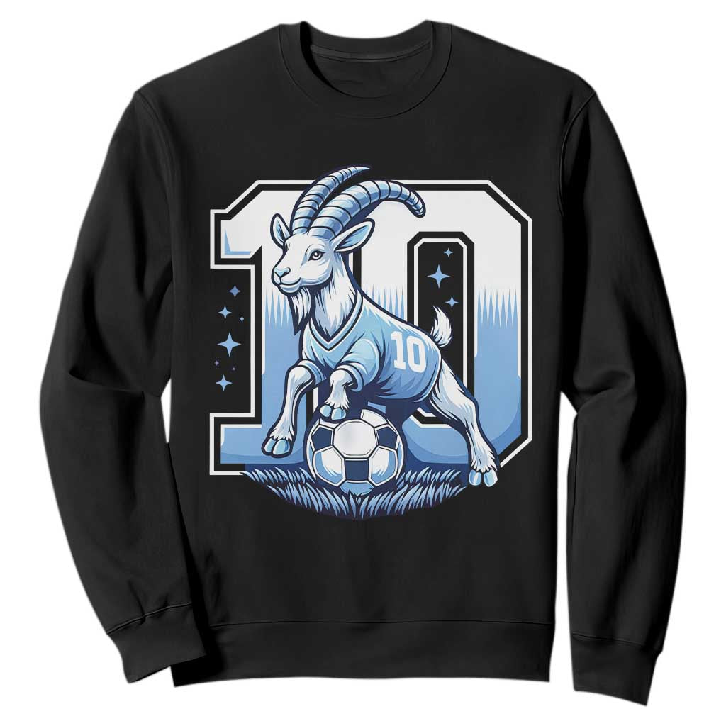Number Ten The Goat Of Football Fans Sweatshirt Soccer Lover Gift TS12 Black Print Your Wear