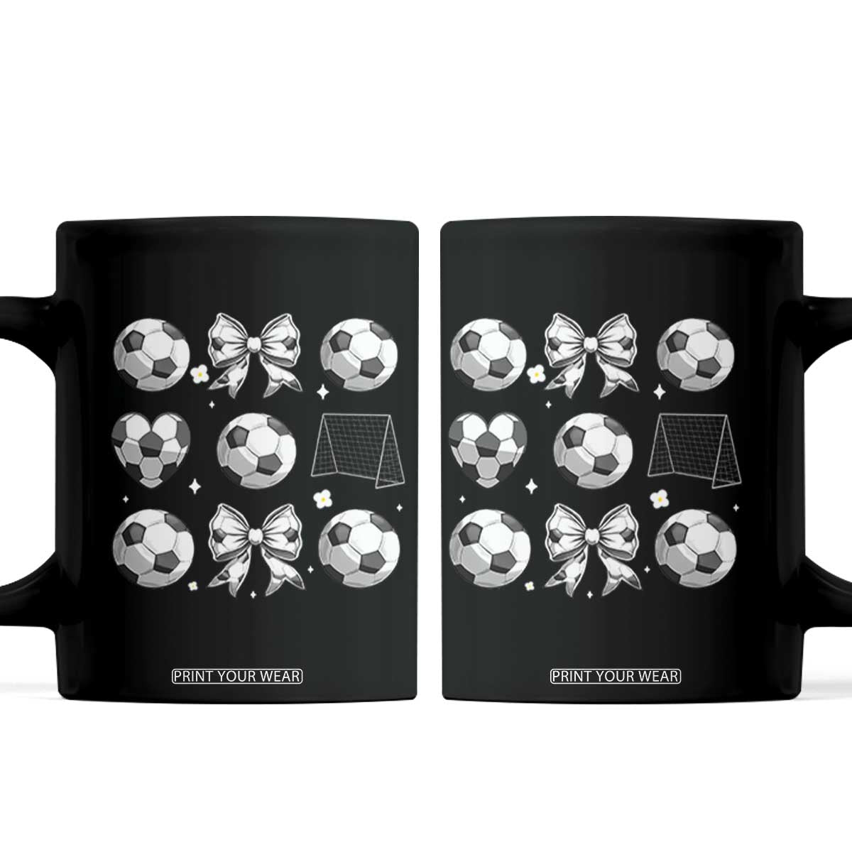 Game Day Coquette Aesthetic Coffee Mug Soccer Mom Gifts TS12 Black Print Your Wear