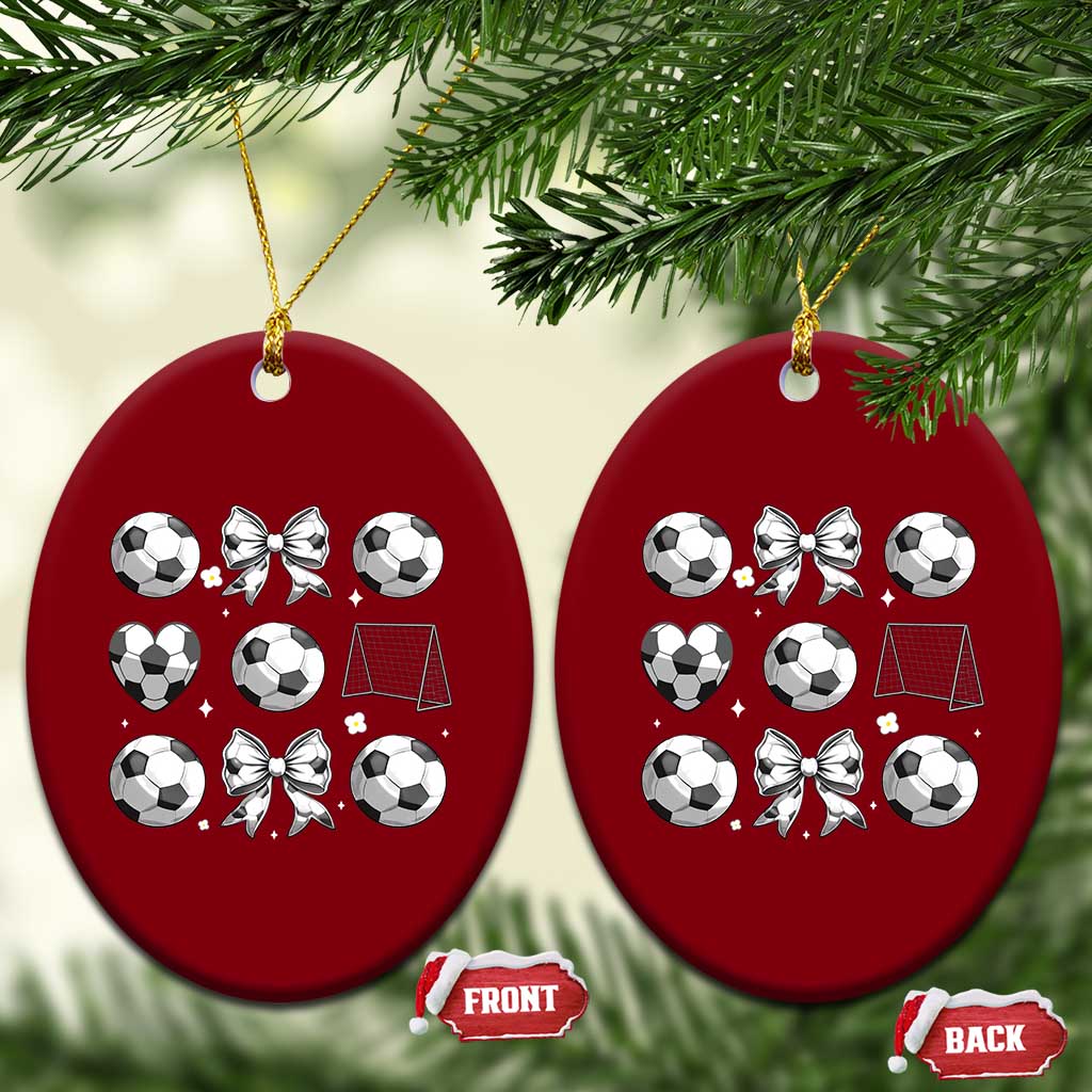Game Day Coquette Aesthetic Ceramic Ornament Soccer Mom Gifts TS12 Print Your Wear