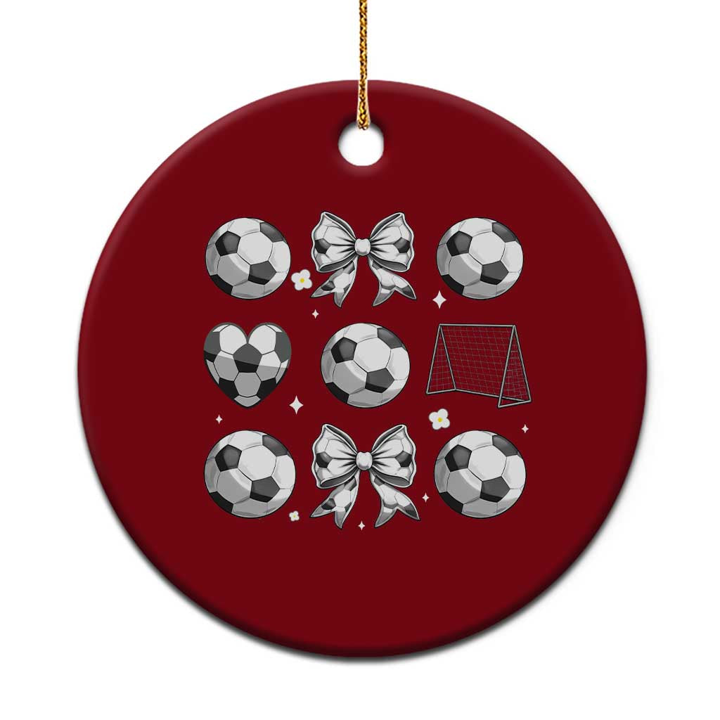 Game Day Coquette Aesthetic Ceramic Ornament Soccer Mom Gifts TS12 1pc Red Print Your Wear