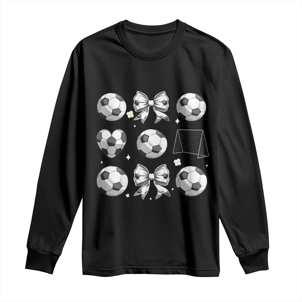 Game Day Coquette Aesthetic Long Sleeve Shirt Soccer Mom Gifts TS12 Black Print Your Wear