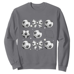 Game Day Coquette Aesthetic Sweatshirt Soccer Mom Gifts TS12 Charcoal Print Your Wear