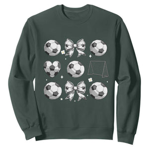 Game Day Coquette Aesthetic Sweatshirt Soccer Mom Gifts TS12 Dark Forest Green Print Your Wear