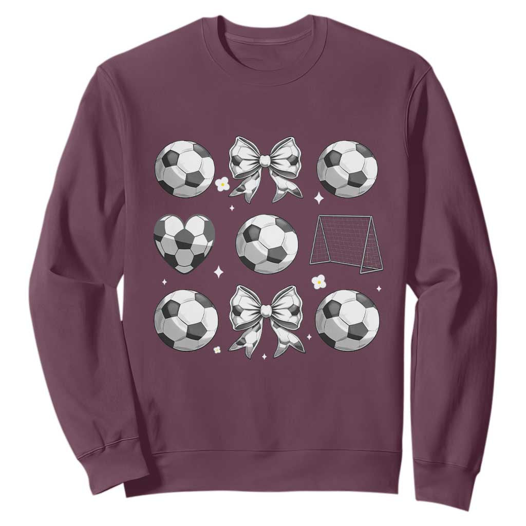 Game Day Coquette Aesthetic Sweatshirt Soccer Mom Gifts TS12 Maroon Print Your Wear