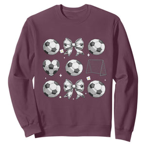 Game Day Coquette Aesthetic Sweatshirt Soccer Mom Gifts TS12 Maroon Print Your Wear