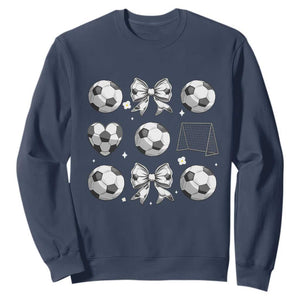 Game Day Coquette Aesthetic Sweatshirt Soccer Mom Gifts TS12 Navy Print Your Wear
