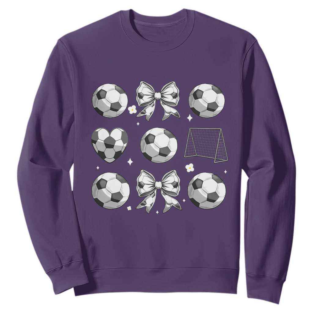 Game Day Coquette Aesthetic Sweatshirt Soccer Mom Gifts TS12 Purple Print Your Wear