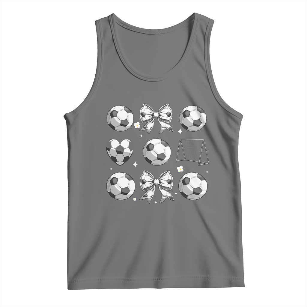 Game Day Coquette Aesthetic Tank Top Soccer Mom Gifts TS12 Black Heather Print Your Wear